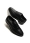 Margelli Siyah Erkek Hakiki Deri Bağlamalı Klasik Ofis Ayakkabısı