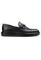 Deery Hakiki Deri Siyah Tokalı Comfort Erkek Loafer Ayakkabı Siyah