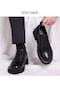 Ikkb Kalın Tabanlı Düşük Bilekli Rahat Erkek Loafer Ayakkabı Siyah İç Yüksek Topuk