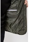 AC&Co / Altınyıldız Classics ERKEK HAKI Standart Fit Normal Kesim Dik Yaka Çıtçıtlı Dolgulu Desenli Overcoat