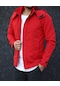 Erkek Kırmızı Kapüşonlu Mevsimlik Ceket