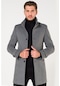 Slimfit Ezel Model Kışlık Düz Gri Kaşe Kaban Palto Renkleri Var-Gri