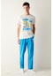 Penti Erkek Wake Up Yazılı Çok Renkli Pijama Takımı