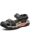 2024 Yaz Yeni Erkek Modası Açık Hava Rahat Sandaletler Kullanışlı Velcro Toe Sandalet - Siyah