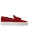 Deery Hakiki Süet Kırmızı Püsküllü Erkek Sneaker-Kırmızı