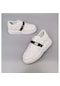 Hakiki Deri Özel Tasarım Toka Aksesuarlı Beyaz Erkek Spor Ayakkab