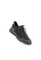 Siyah Nubuk Lastik Bağcıklı Erkek Sneaker-Siyah Nubuk