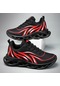 Siyah&kırmızı Tuınanle Erkek Alev Baskılı Spor Ayakkabı Uçan Örgü Spor Ayakkabı Koşu Ayakkabıları Erkek Spor Ayakkabı