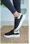Unisex Kalın Taban Spor Ayakkabı Siyah Beyaz
