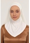 Hazır Lüks Pratik Hijablı Şifon Şal Ekru