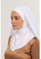 Hazır Lüks Pratik Hijablı Şifon Şal Beyaz