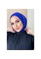 Moda Mevsimi Çıt Çıt Hazır Eşarp Çıtçıtlı Hijab Hazır Eşarp Saks Saks Mavi