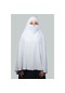 Altobeh Hazır Türban Peçeli Pratik Eşarp Tesettür Nikaplı Hijab - Namaz Örtüsü Sufle (5XL) - Beyaz