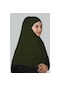 Altobeh Hazır Türban Peçeli Pratik Eşarp Tesettür Nikaplı Hijab - Namaz Örtüsü Sufle (XL) - Haki