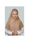 Altobeh Hazır Türban Peçeli Pratik Eşarp Tesettür Nikaplı Hijab - Namaz Örtüsü Sufle (XL) - Koyu Bej