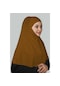 Altobeh Hazır Türban Peçeli Pratik Eşarp Tesettür Nikaplı Hijab - Namaz Örtüsü Sufle (XL) - Taba