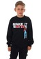 Erkek Çocuk Make It Better Yazılı Sweatshirt-13415-siyah