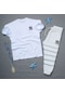 Fifty Color NY Oversize Tişört - Eşofman Kombin Beyaz - Gri 2'li