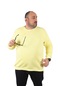Mocgrande Büyük Beden Sweatshirt V Design 22742 Sarı