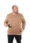 Mocgrande Büyük Beden Sweatshirt V Design 22742 S.Kahve