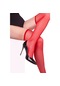 Kadın Kırmızı Diz Üstü Standart Düz Jartiyer Çorabı Kırmızı-Std