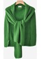 Sansan Yün Büyük Şal Kadın Örme Dış Sahte Yaka İlkbahar Ve Sonbahar Dekoratif Omuz Pelerini Düz Renk Çok Yönlü - Yeşil