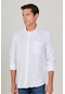 AC&Co / Altınyıldız Classics Erkek Beyaz Comfort Fit Geniş Kesim Klasik Yaka %100 Pamuk Müslin Gömlek