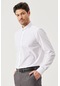 AC&Co / Altınyıldız Classics Erkek Beyaz Slim Fit Dar Kesim Düğmeli Yaka Filafil Desenli Gömlek