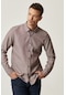 AC&Co / Altınyıldız Classics Erkek Kahverengı Slim Fit Dar Kesim Düğmeli Yaka Uzun Kollu Oxford Gömlek