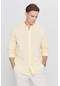 AC&Co / Altınyıldız Classics Erkek Sarı Comfort Fit Rahat Kesim Düğmeli Yaka Casual Keten Gömlek 4A2022200085SARL