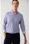 Avva Erkek Lacivert Travel Gömlek Düğmeli Yaka Çizgili Kolay Kırışmayan Slim Fit Dar Kesim A32Y2095