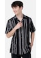 Colins Normal Kesim Shirt Yaka Çizgili Siyah Erkek Kısa Kol Gömlek Cl1069245 Cl1069245 Q1.v1 Blk