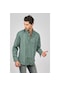 De Leone Erkek Uzun Kollu Yün Apre Gömlek 0171114 Yeşil Yeşil
