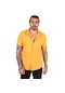 Deepsea Erkek Hardal Sarısı Tek Cepli Likralı Gömlek 2201925