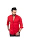 Deepsea Erkek Kırmızı Çizgi Desenli Gömlek 2101847 Kırmızı