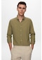 Ds Damat Slim Fit Yeşil Keten Görünümlü Gömlek 6hc02ort63265