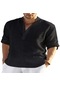 Erkek T-shirt Bol Düz Renk Gömlek - Siyah