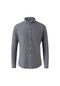 Ikkb Yeni Erkek Oxford Tekstil Modası Düz Renk Uzun Kollu Gömlek Gri