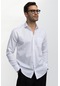 Tudors Klasik Fit %100 Pamuk Armürlü Premium Erkek Gömlek-27076-Beyaz