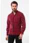 Marisso Erkek Kare Desenli Uzun Kol %100 Pamuk Gömlek 019ync Kırmızı
