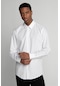 Tudors Modern Fit %100 Pamuk Armürlü Premium Erkek Beyaz Gömlek-27207-Beyaz