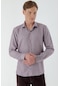 Morven Erkek Bordo Trend Baskılı Desenli İtalyan Yaka Slim Fit Gömlek