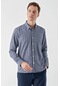 Morven Erkek Mavi Trend Ekoseli Cepli Düğmeli Yaka Regular Fit Gömlek