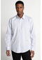 Tudors Modern Fit %100 Pamuk Armürlü Premium Erkek Beyaz Gömlek-27205-Mavi