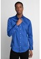 Tudors Slim Fit Koton Saten Premium Seri Erkek Gömlek-27173-Sax Mavi