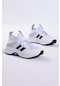 Çocuk Unisex Beyaz Siyah Rahat Kalıp Nefes Alabilen Kumaş Bağcıklı Sneaker TBTMKD015