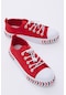 Çocuk Unisex Kırmızı Rahat Kalıp Ok Detaylı Lastik Bağcıklı Kumaş Spor Ayakkabı TBYSRSK005