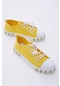 Çocuk Unisex Sarı Rahat Kalıp Ok Detaylı Lastik Bağcıklı Kumaş Spor Ayakkabı TBYSRSK005