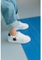 First Step S-1000 Yıldızlı Cırt Cırtlı Kız Bebek Günlük Spor Ayakkabı Beyaz - Lacivert