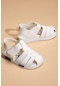 Şirin Bebe Ortopedik Kafes Beyaz Erkek Bebek Sandalet 1094 Beyaz